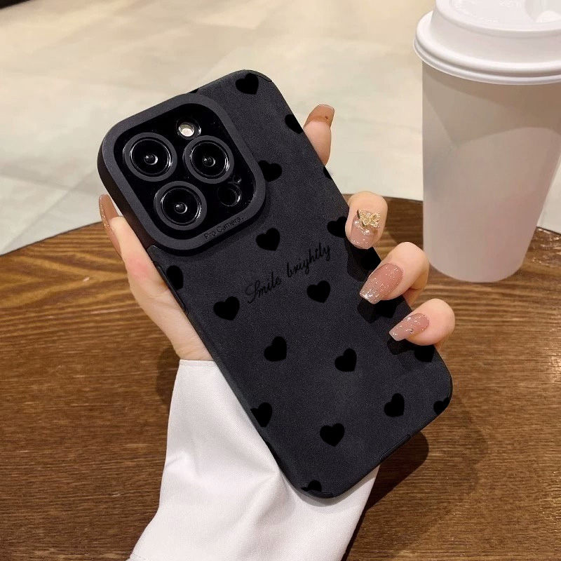 Nouveau luxe noir amour coeur  - Phone Cases Luxury avis et prix